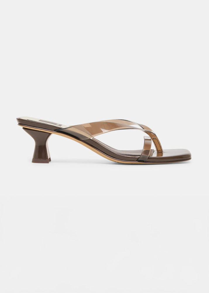 Brevel Vinyl Heels - Dark Brown Jelly