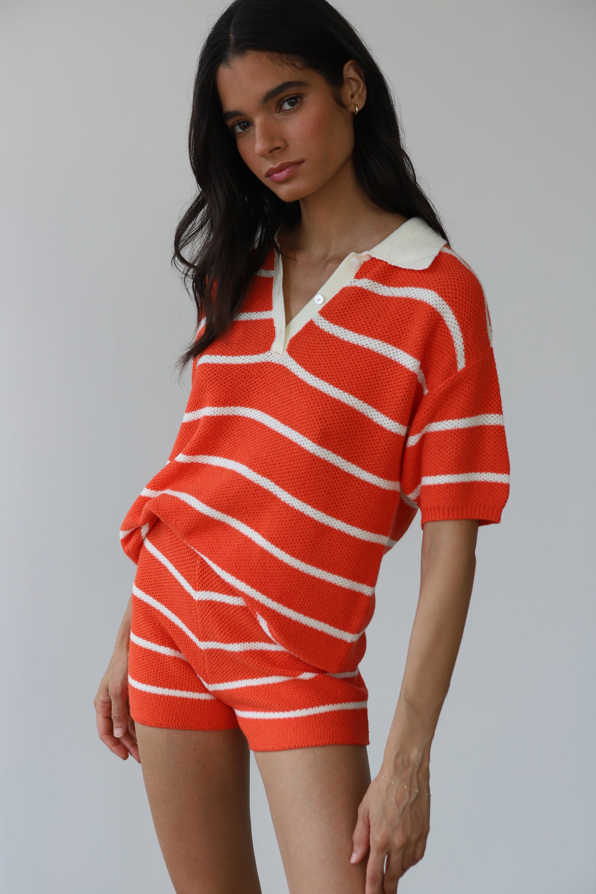 Callahan Knitwear - Doris Overized Polo - Poppy -