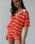Callahan Knitwear - Doris Overized Polo - Poppy -