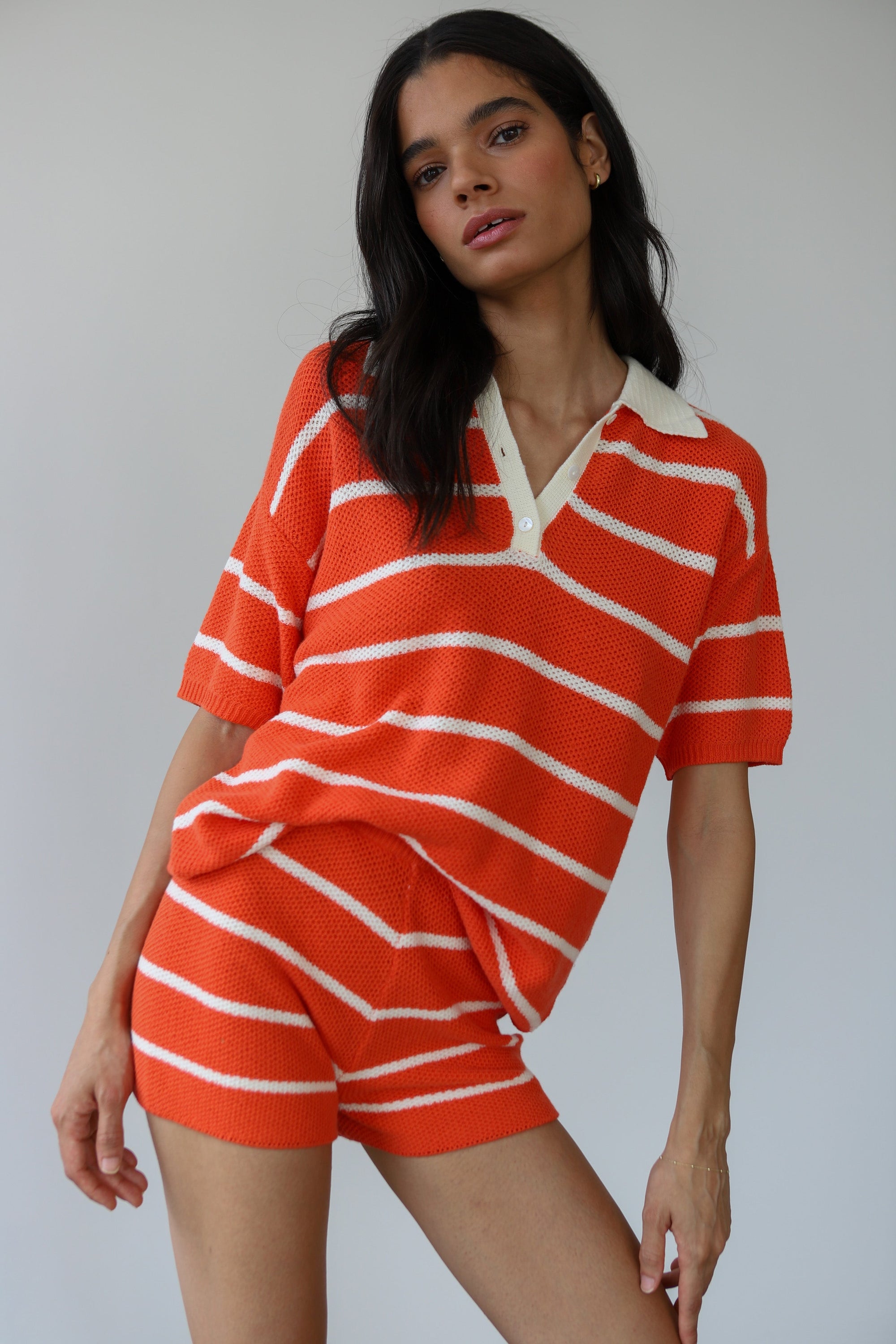 Callahan Knitwear - Doris Overized Polo - Poppy -