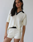 Callahan Knitwear - Doris Oversized Polo - Creme -