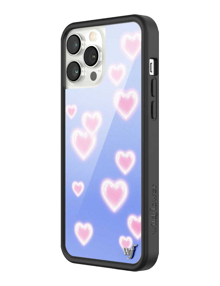 Wildflower iPhone case 13 Pro Max Dreamy Hearts Blue Pink Cute