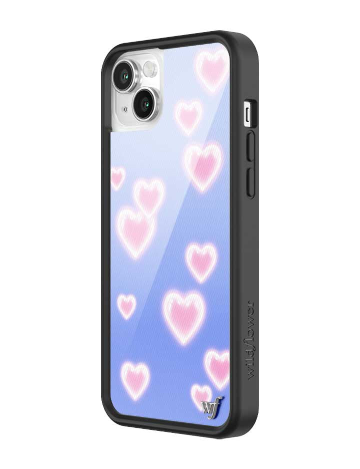 Wildflower iPhone case 14 Dreamy Hearts Blue Pink Cute