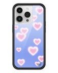 Wildflower iPhone case 14 Pro Dreamy Hearts Blue Pink Cute