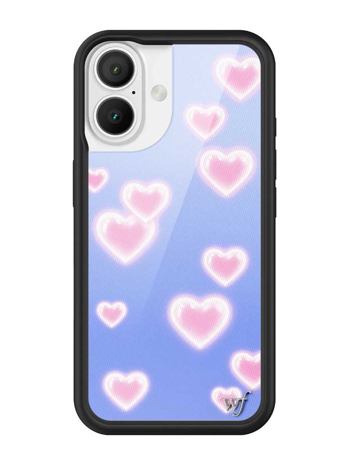 Wildflower iPhone case 16 Dreamy Hearts Blue Pink Cute