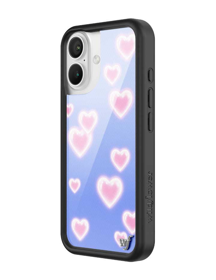 Wildflower iPhone case 16 Dreamy Hearts Blue Pink Cute