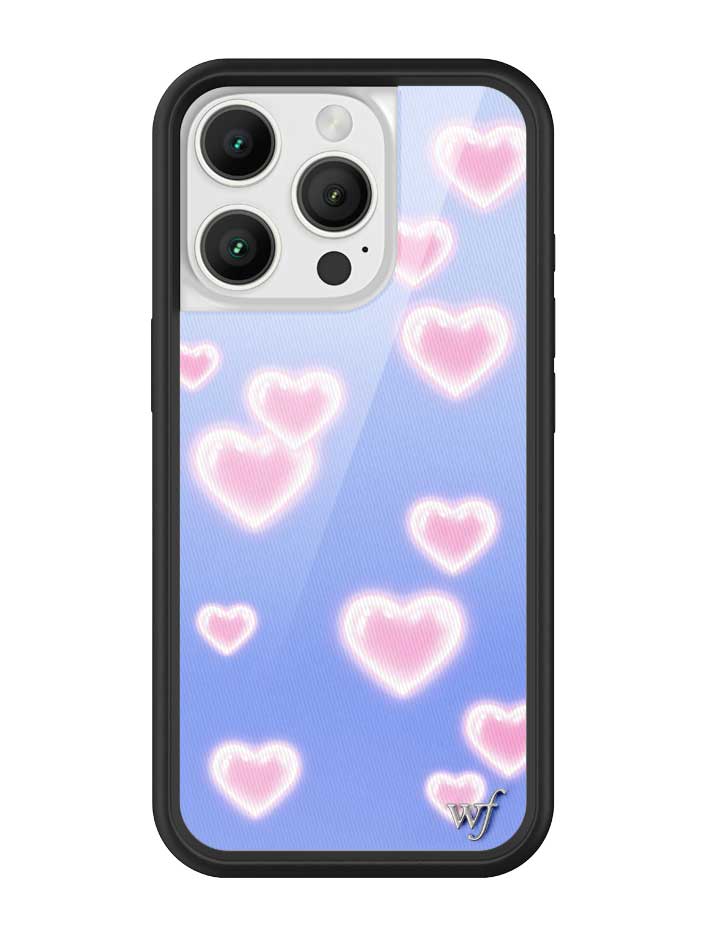 Wildflower iPhone case 16 Pro Dreamy Hearts Blue Pink Cute