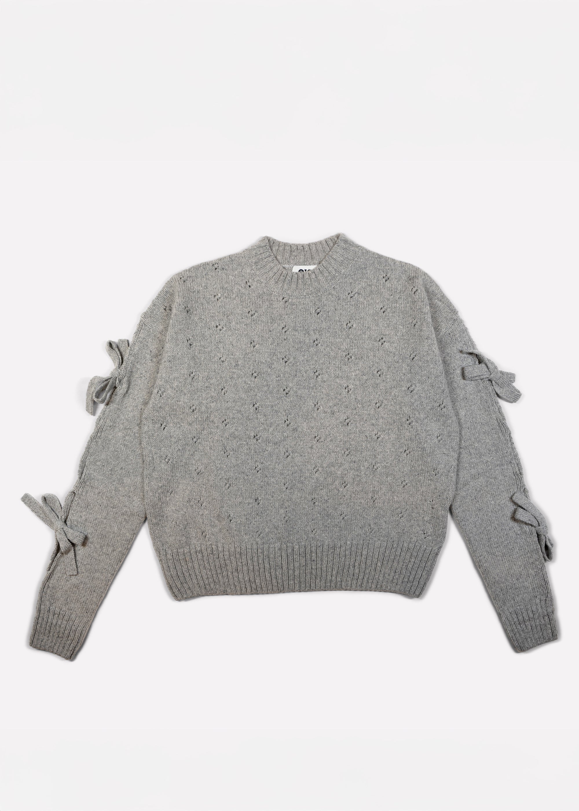 Gigi Knitwear - Bow Sweater - Grey -