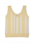 Gigi Knitwear - Vertical Stripe Tank Top - Light Yellow & White -