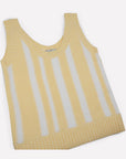 Gigi Knitwear - Vertical Stripe Tank Top - Light Yellow & White -