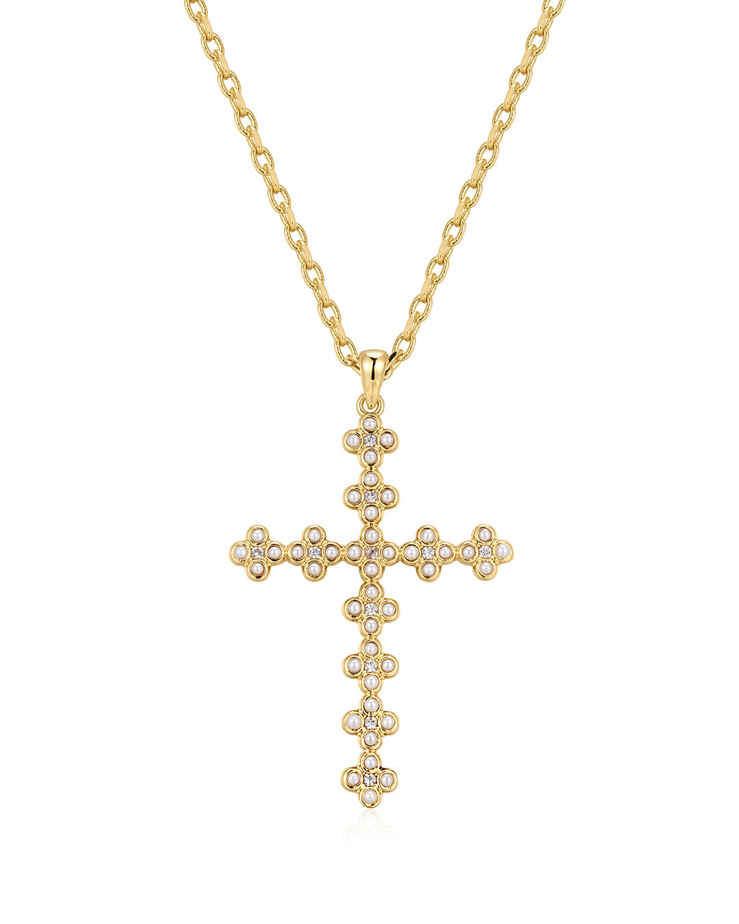 Luv Aj - The Daisy Stud Cross Necklace - Gold