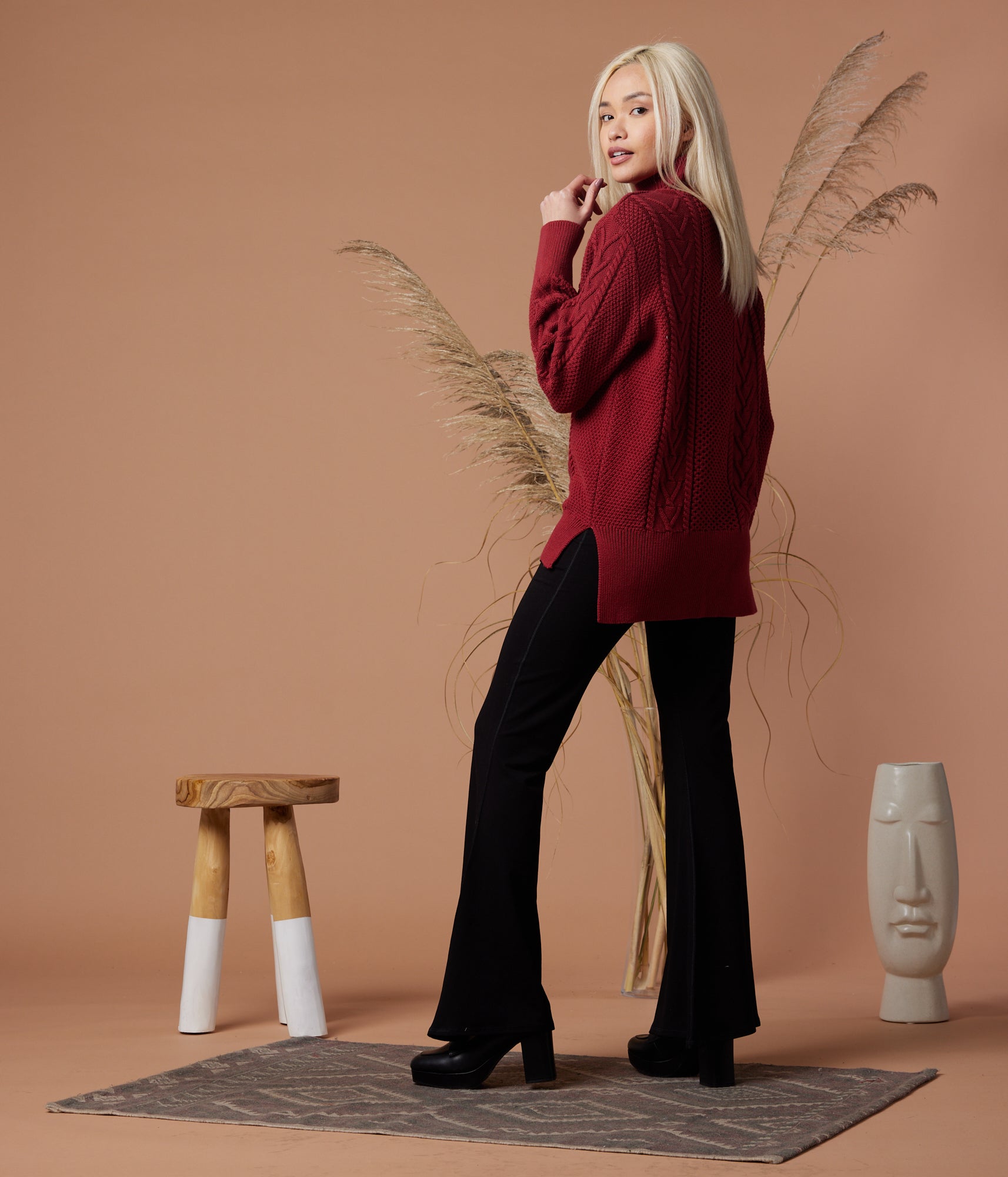 Known Supply - Dallas Sweater - Ruby -