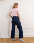 High Waist Kate Jeans in Dark Indigo Cotton Denim | Loup
