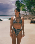 Noserider Surf Club - Medium Coverage Surf Bikini Bottom in Dark Tropics -