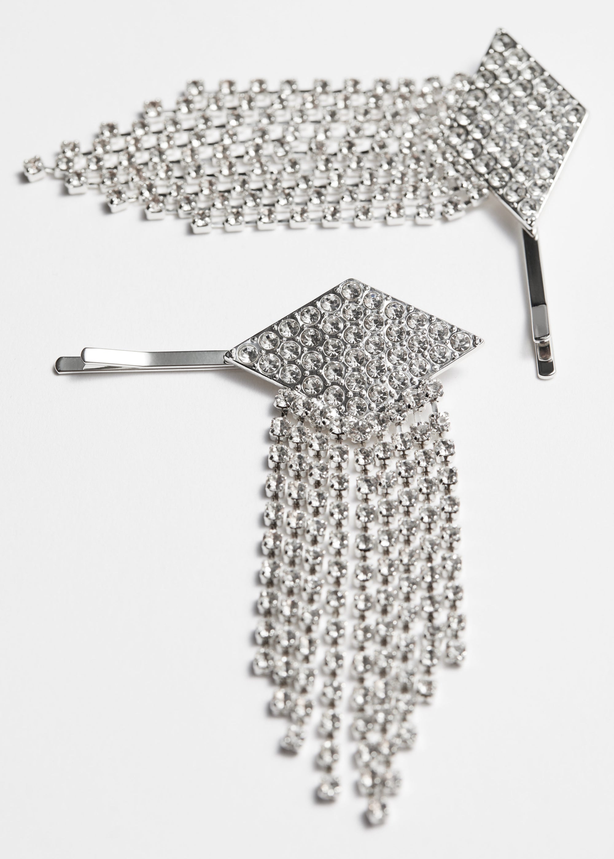 & Other Stories - Debby Rhinestone Hairclips - Silver -