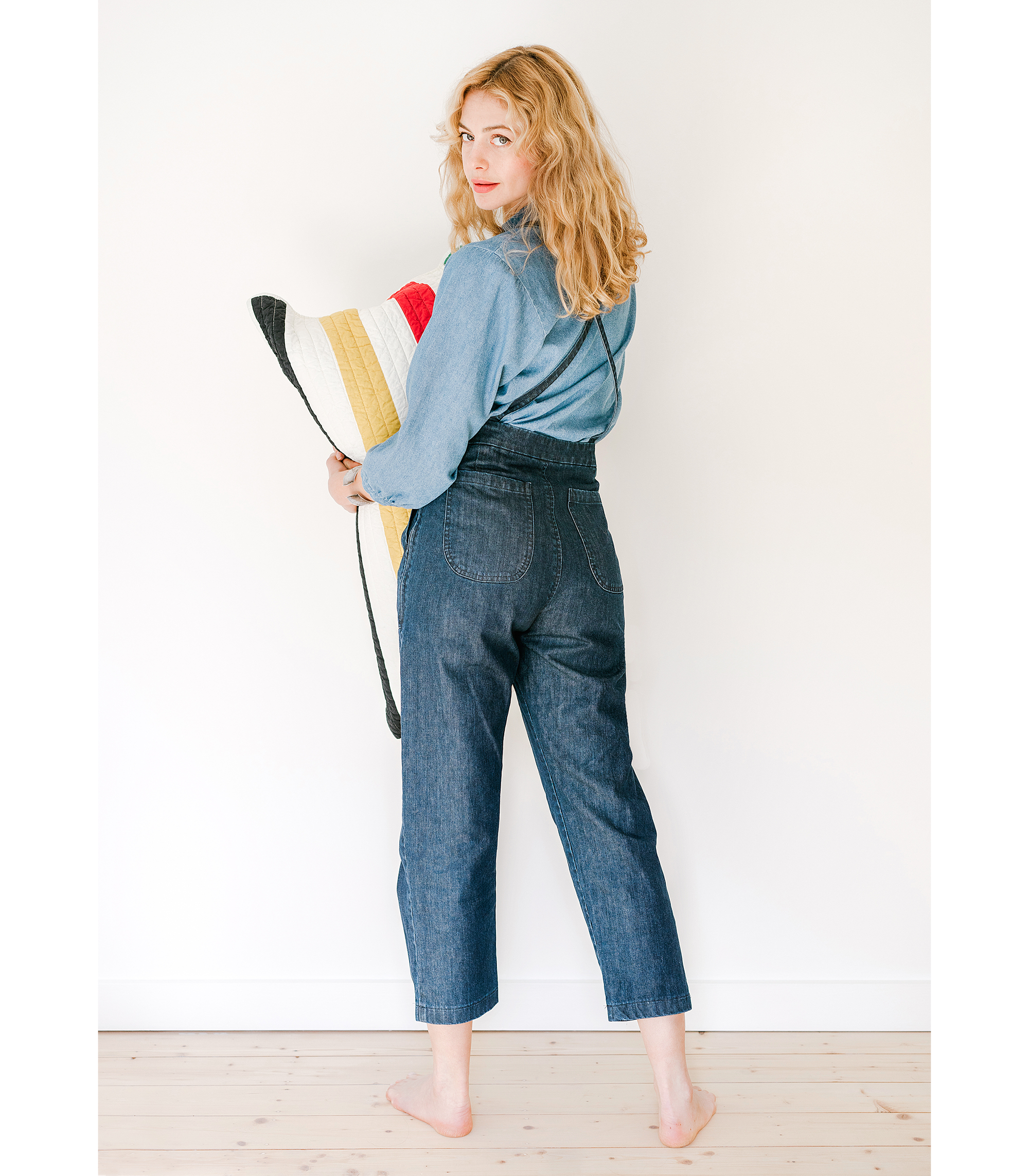 Knot Overalls in Dark Indigo Cotton Denim | Loup