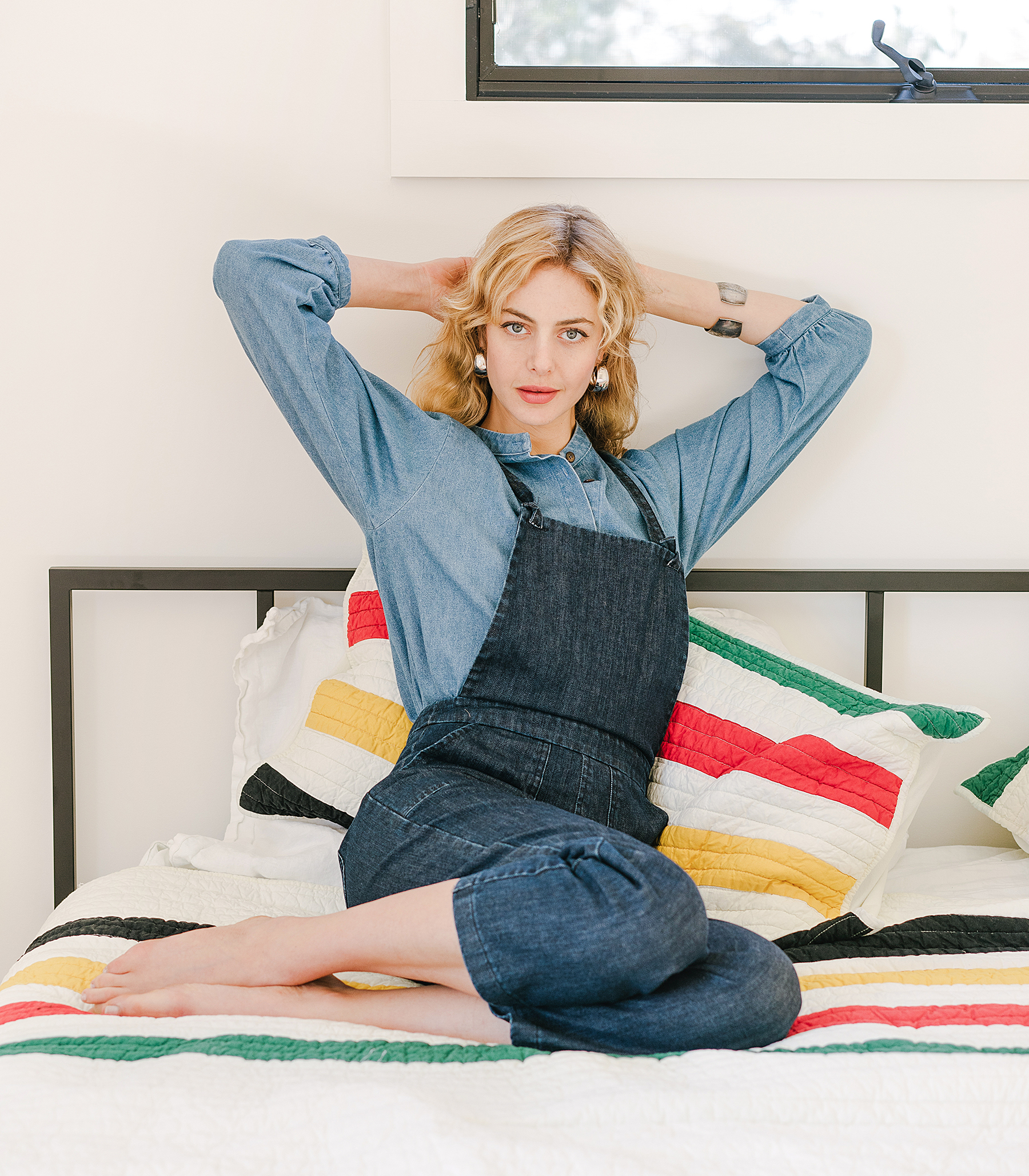 Knot Overalls in Dark Indigo Cotton Denim | Loup