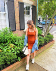 Whimsy & Row - Sonja Dress in Rust Rib -
