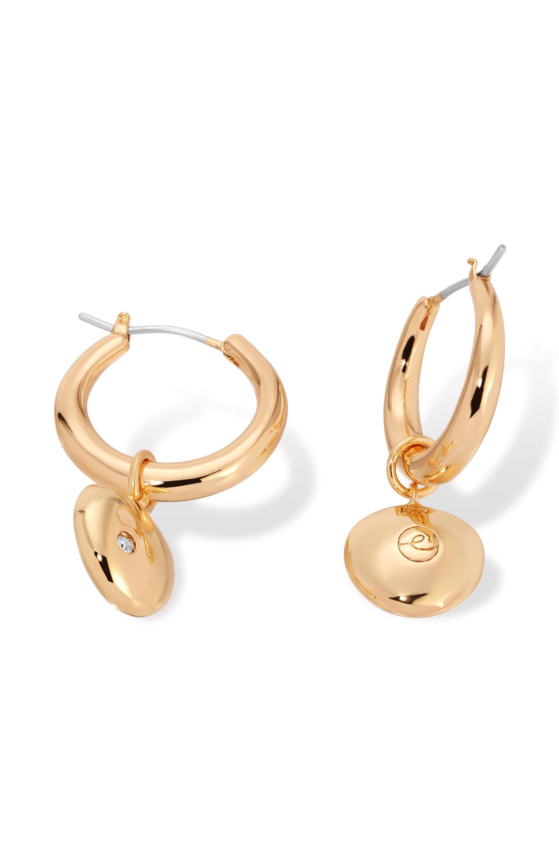 Ettika - Polished Pebble Huggie Hoop Earrings - Gold -