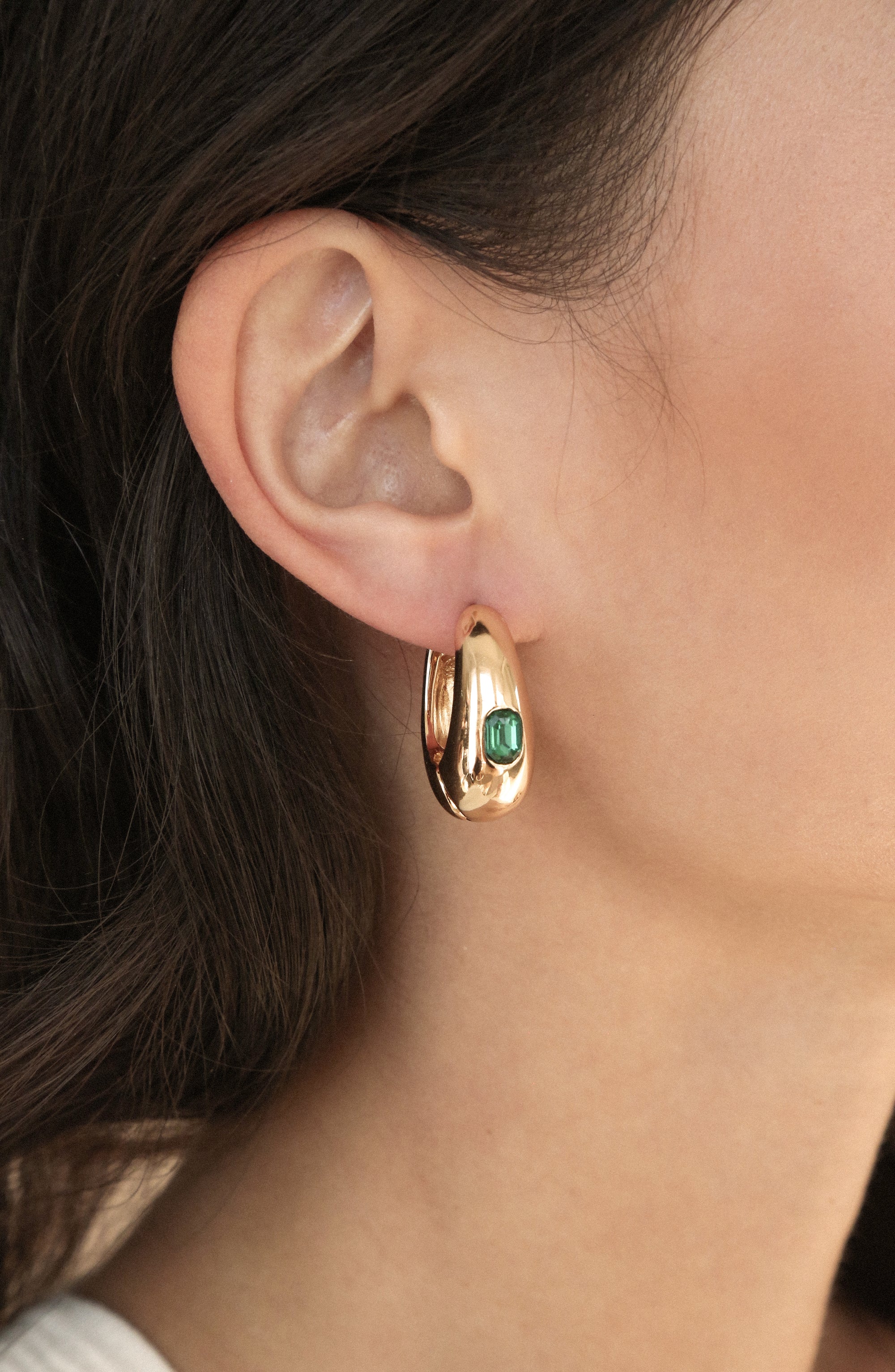 Ettika - Emerald Deco Hoops -