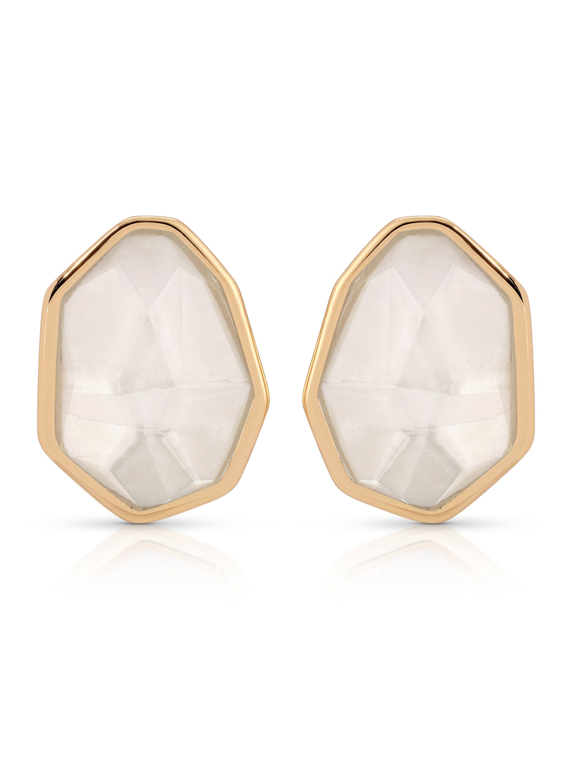 Ettika - Seastone Stud Earrings - White -