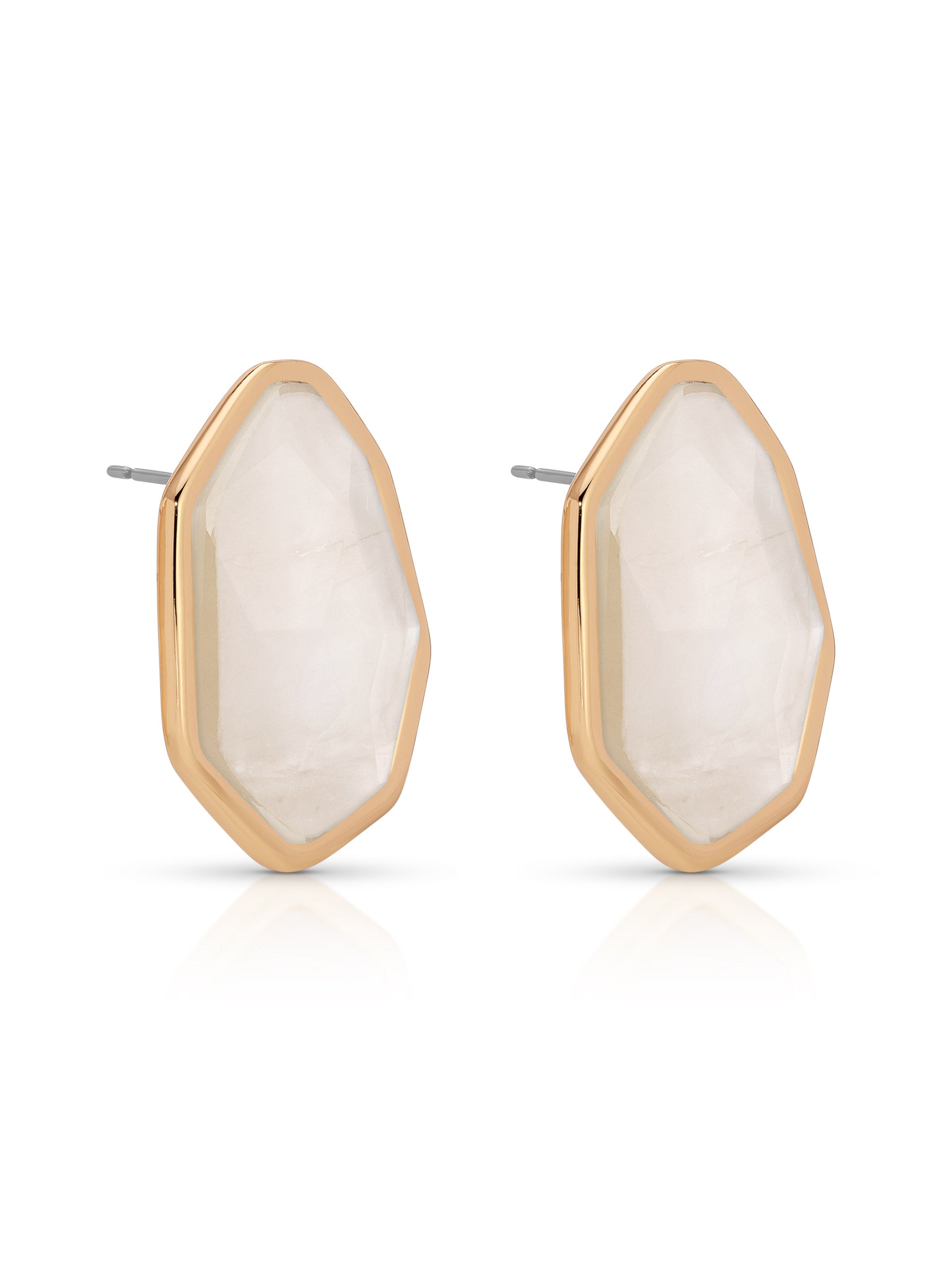 Ettika - Seastone Stud Earrings - White -