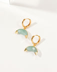 Luna Norte - Crescent Horn Huggie Hoop Earring - Aquamarine