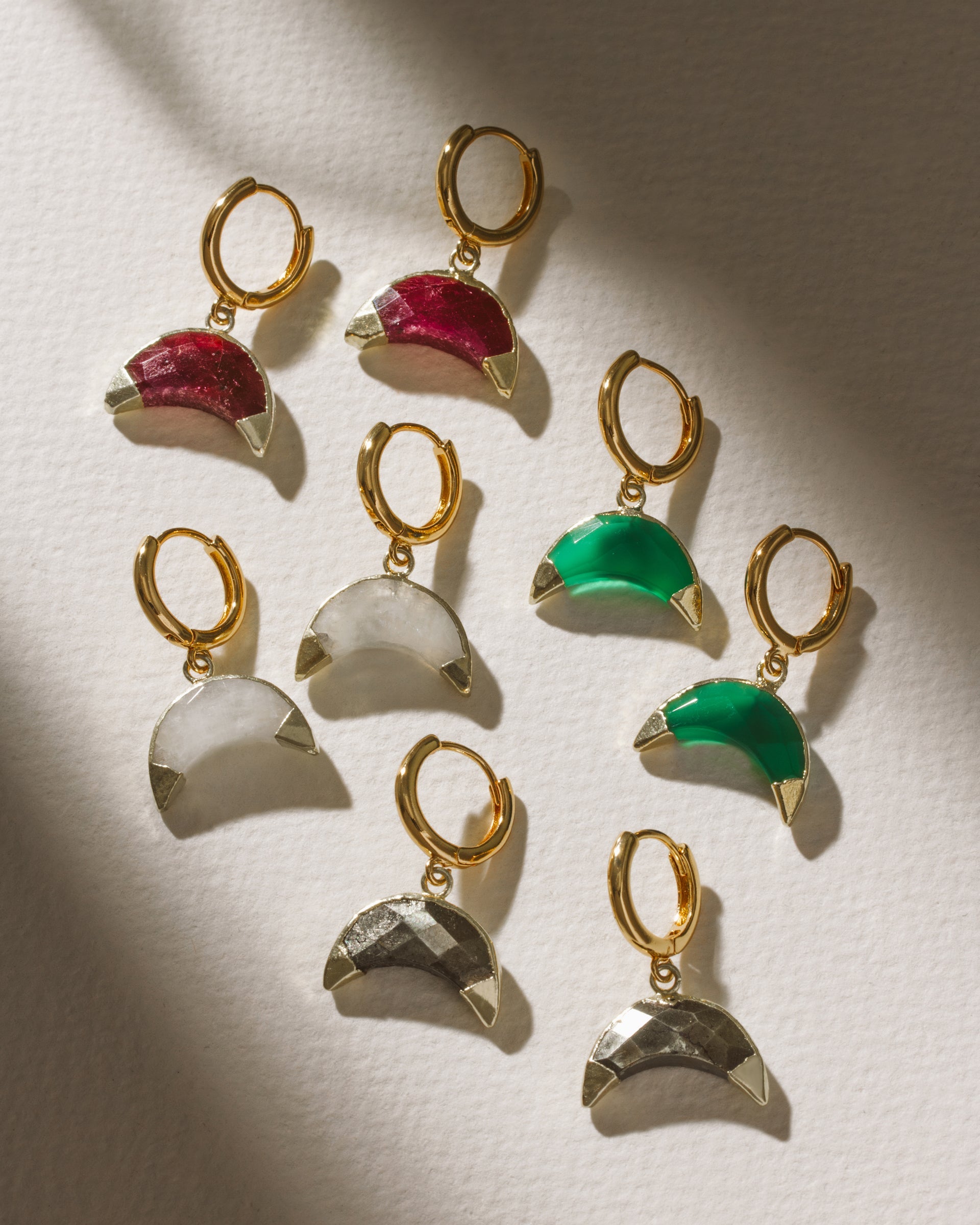 Luna Norte - Crescent Horn Huggie Hoop Earring -