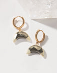 Luna Norte - Crescent Horn Huggie Hoop Earring - Pyrite