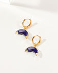Luna Norte - Crescent Horn Huggie Hoop Earring - Sapphire