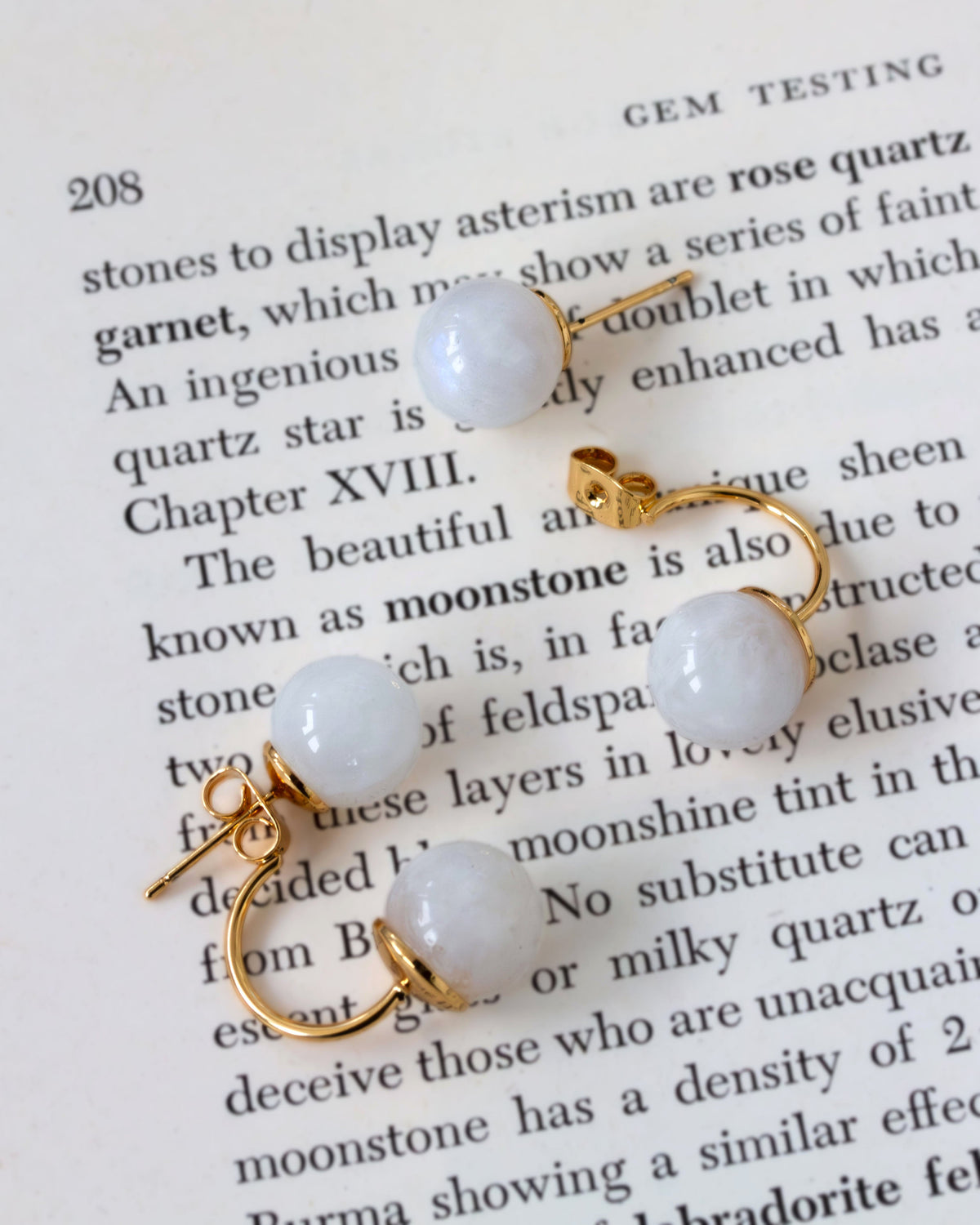 Luna Norte - Mars Moons Front Back Gemstone Earring -