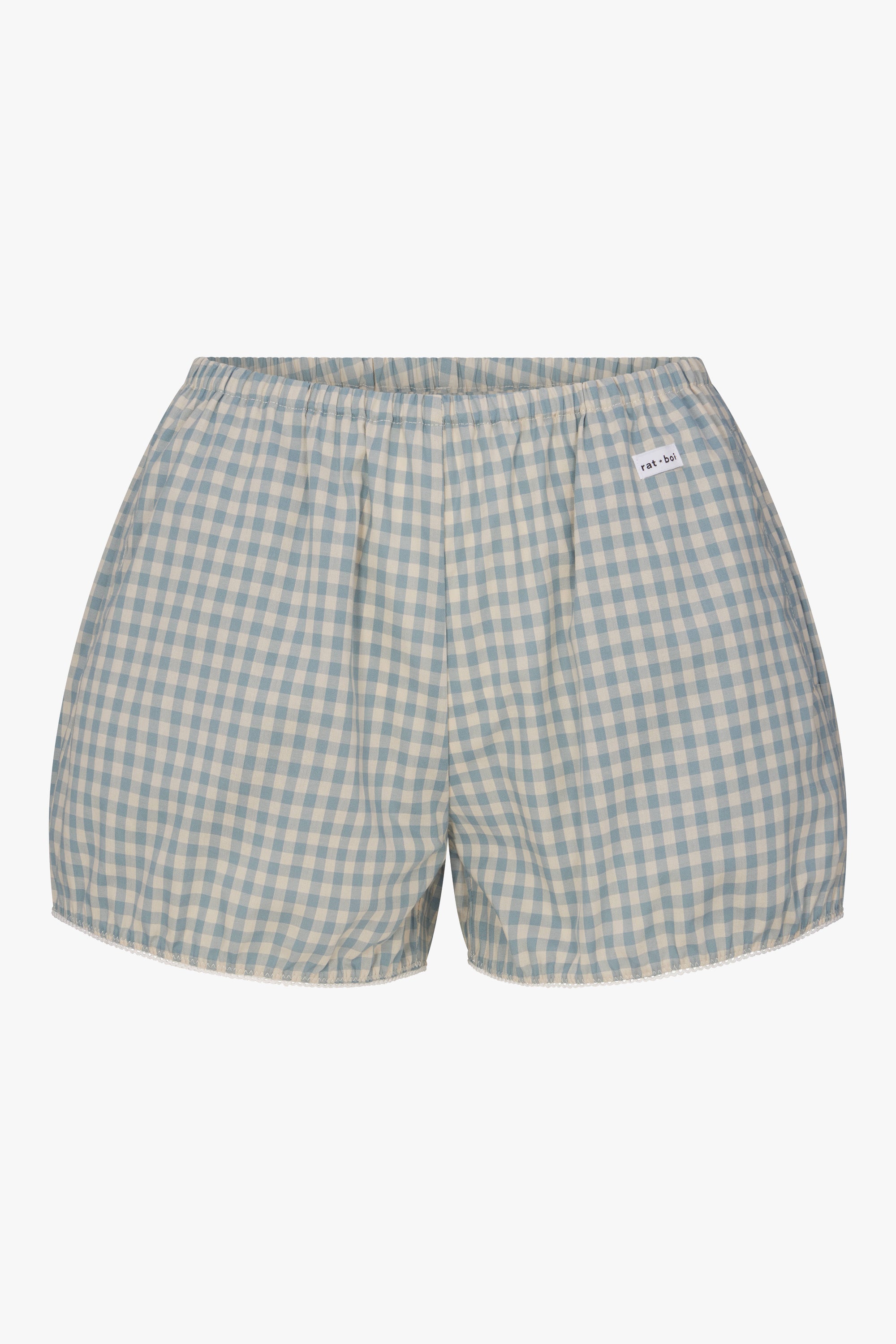 Rat Boi - Easy Bloomer Short - Sky Gingham -