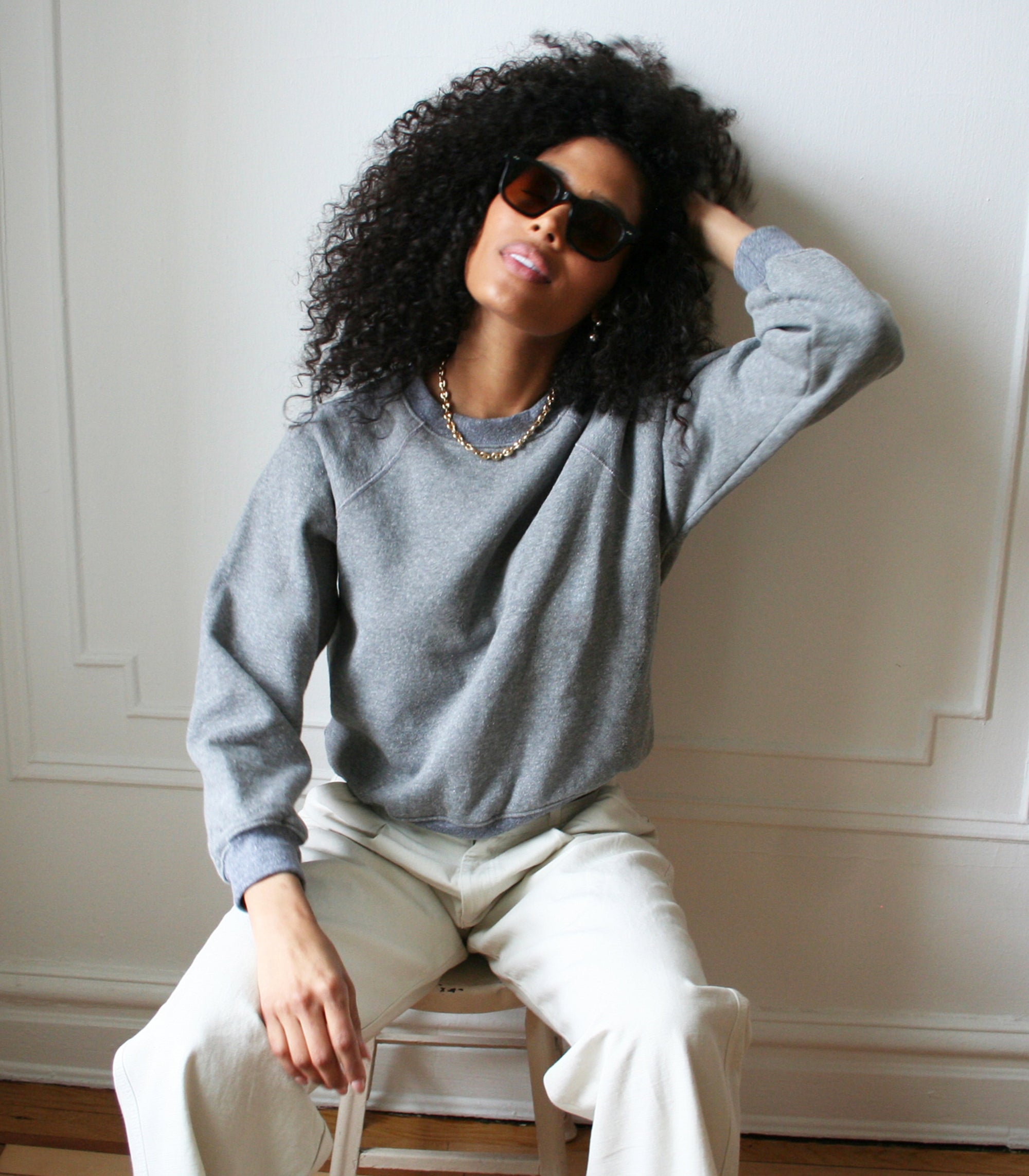 Loup - Nico Crew Neck Sweatshirt - Heather Gray -
