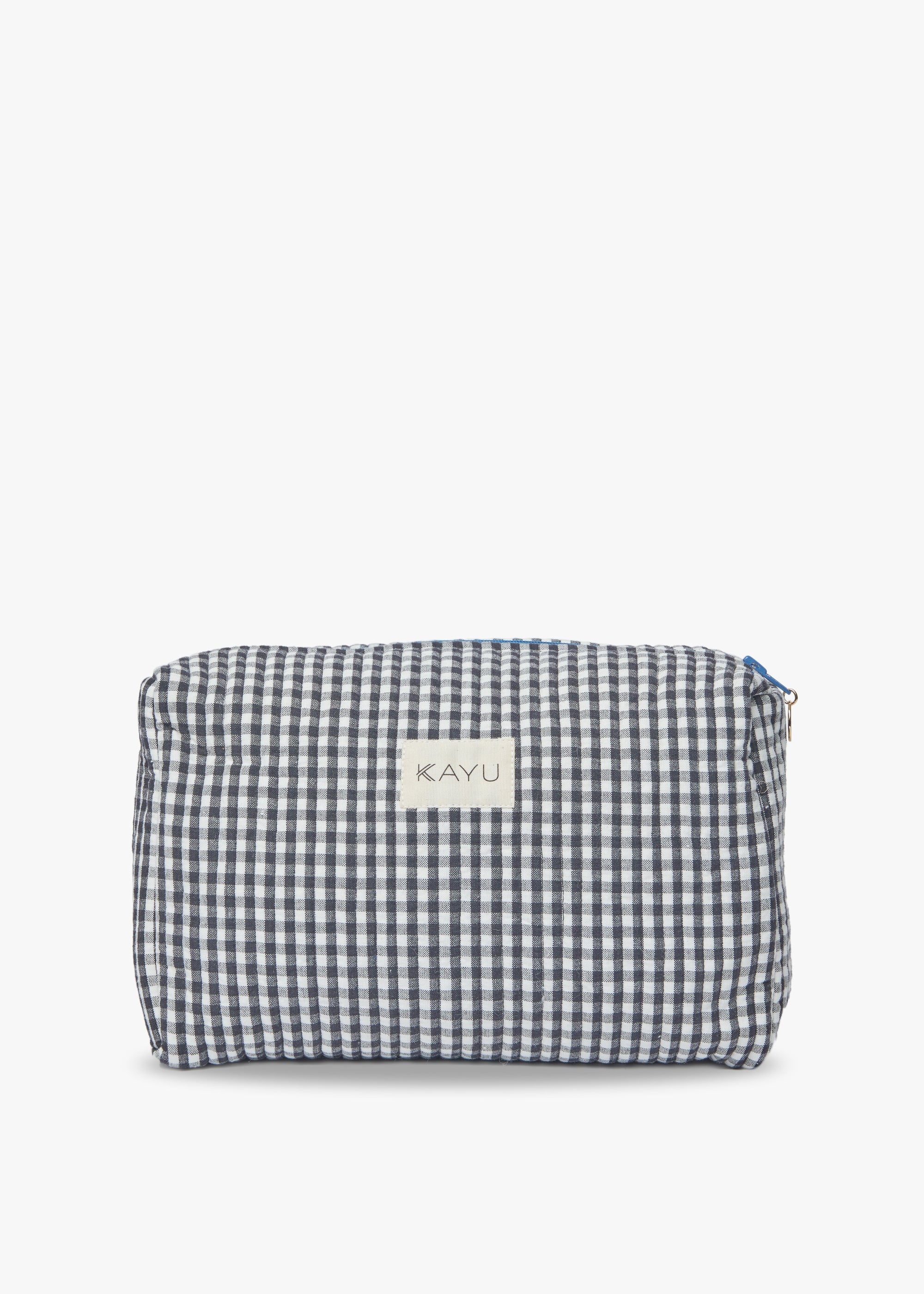 Kayu - Elsie Travel Case Zip Pouch Bag - Black Gingham