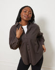 Diana Relaxed Button Up Shirt - Espresso