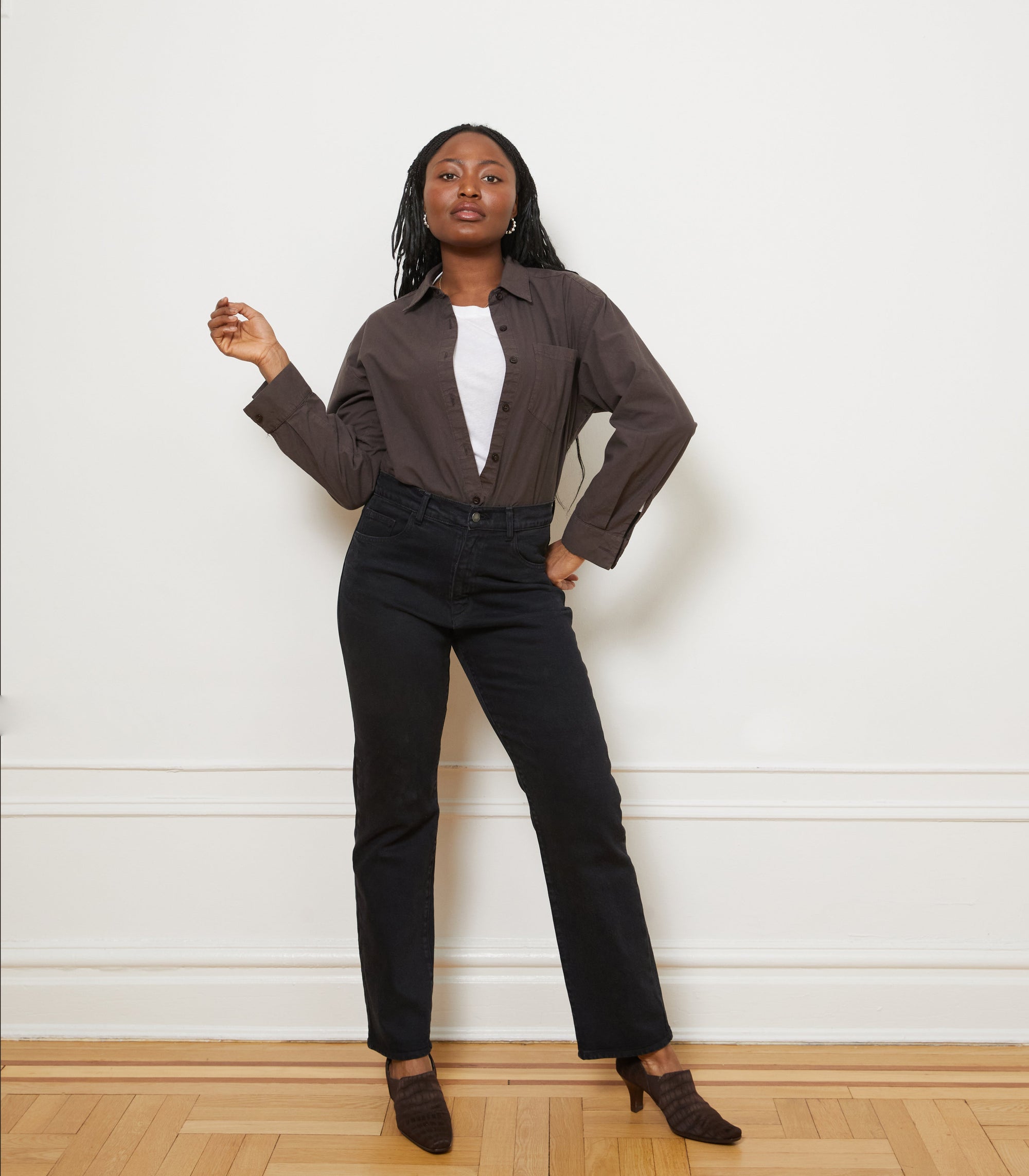 Loup - Winona High Rise Stovepipe Jeans - Black -