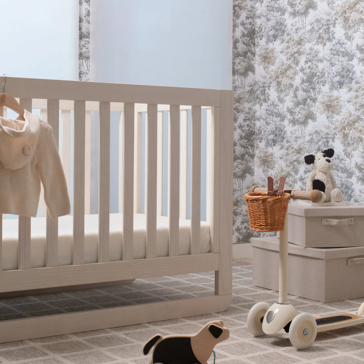 ettitude - Linen+ Bamboo Crib & Toddler Fitted Sheet - Crib Stone