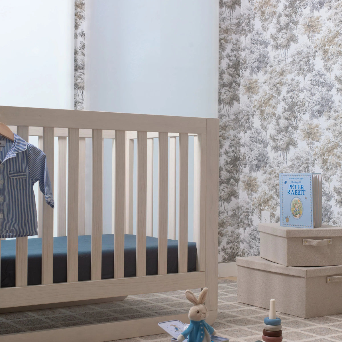 ettitude - Linen+ Bamboo Crib & Toddler Fitted Sheet - Crib Ink