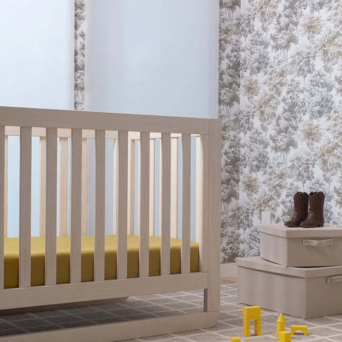 ettitude - Linen+ Bamboo Crib & Toddler Fitted Sheet - Crib Honey