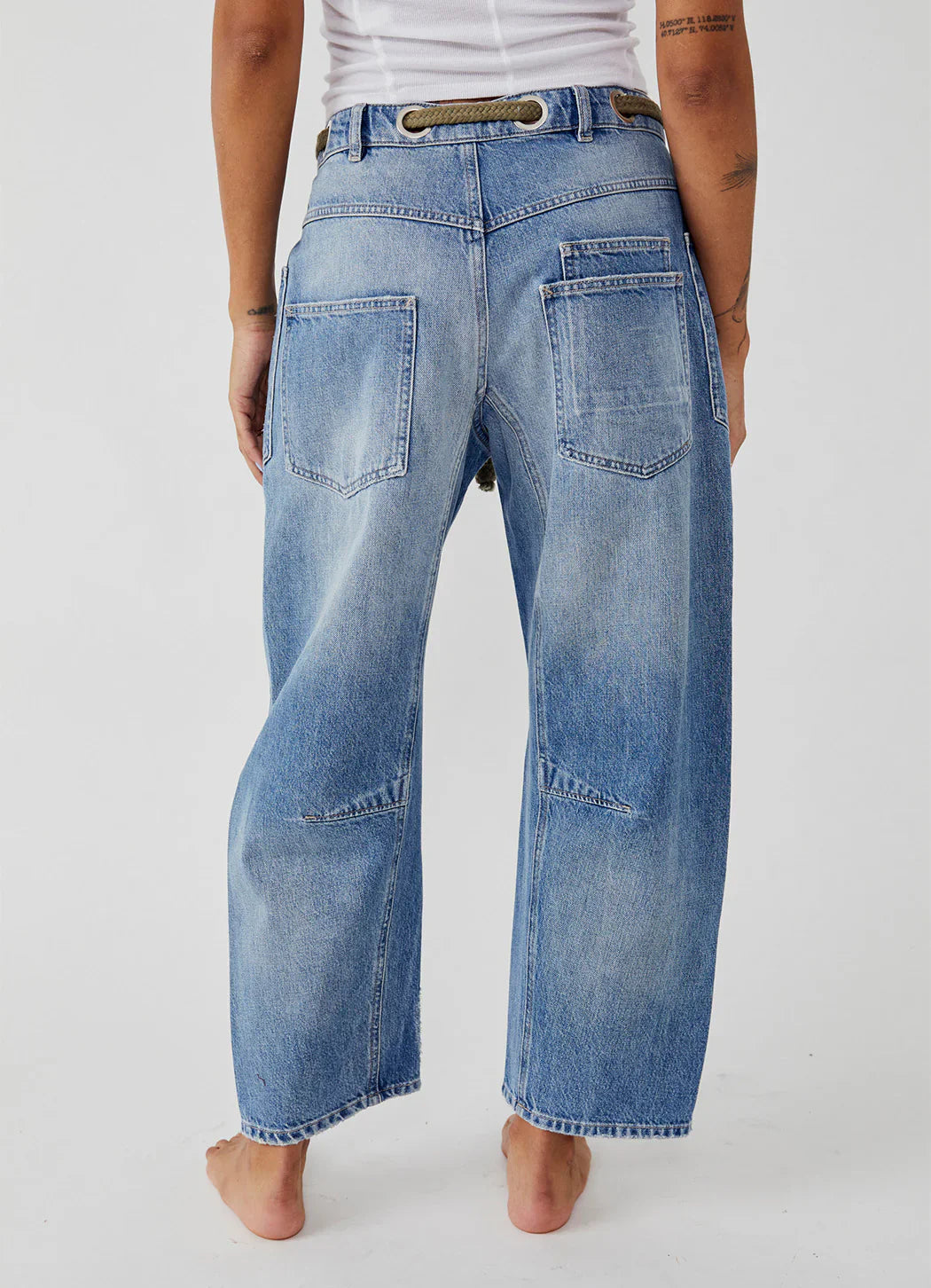 We The Free Moxie Pull-On Barrel Jeans - Truest Blue