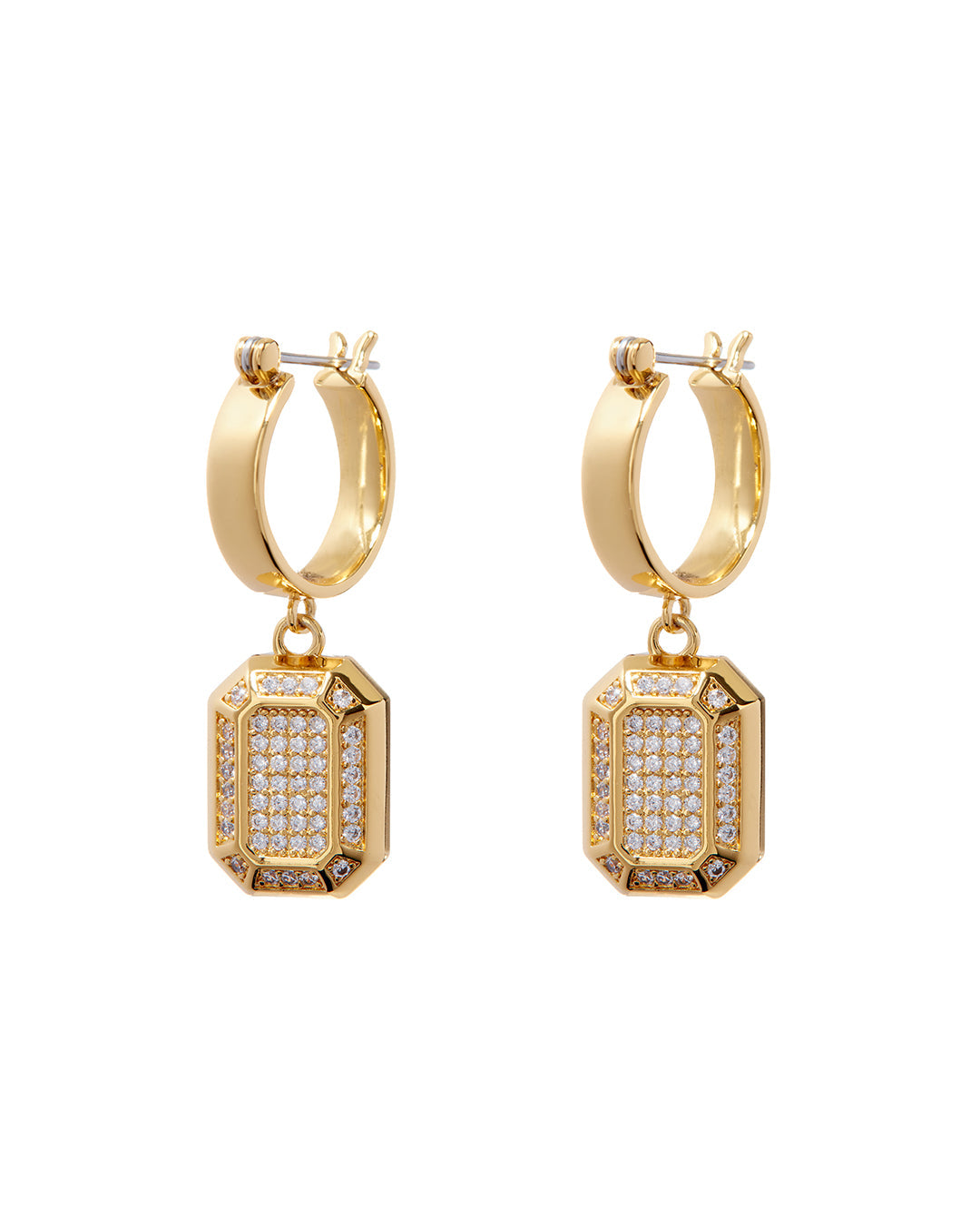 Luv Aj - Faceted Diamond Statement Hoops - Gold -