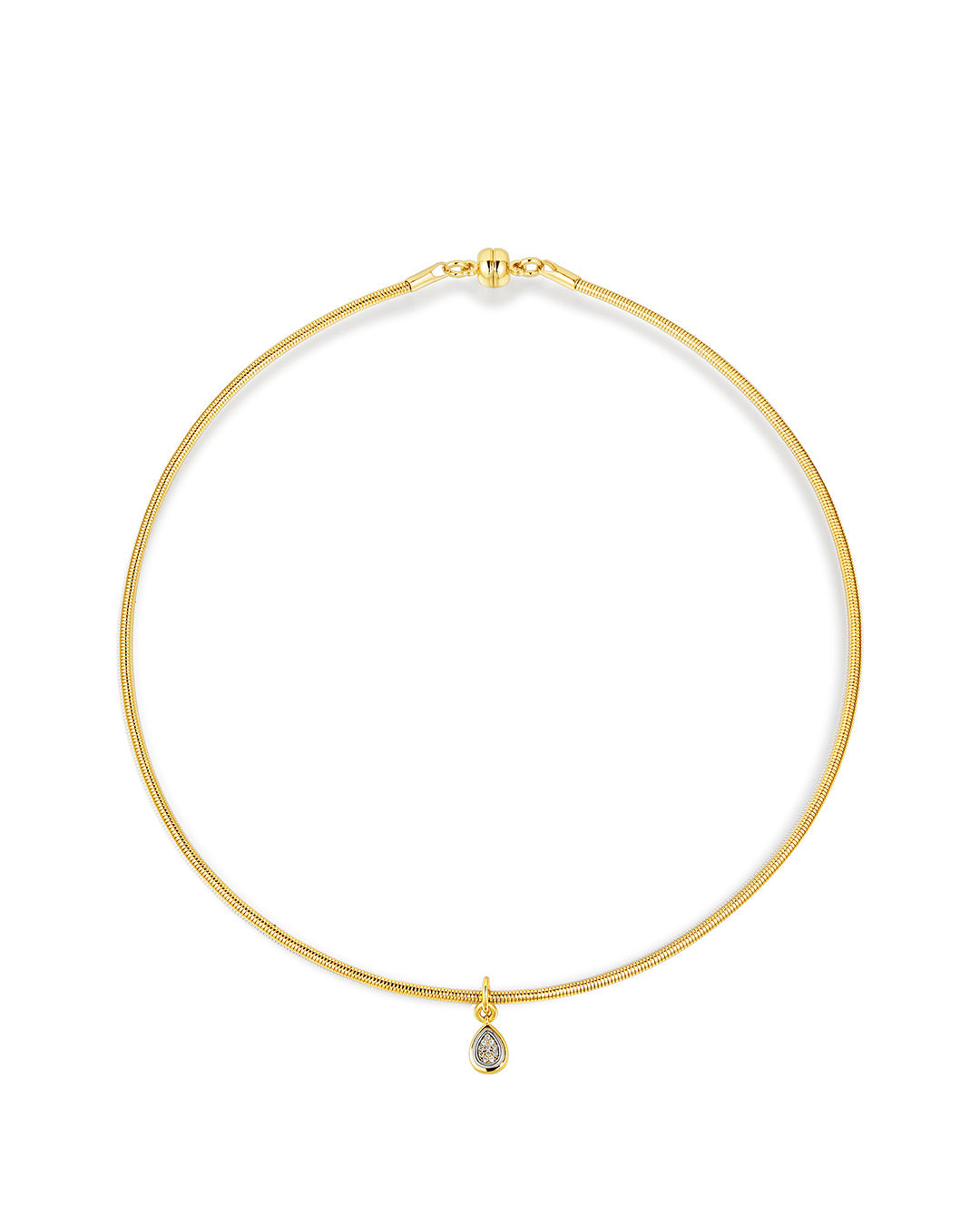 Luv Aj - Pear Charm Snake Chain Necklace - Gold