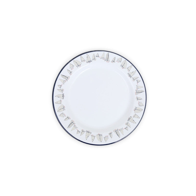 Crow Canyon Home - Fishs Eddy x CCH Flat Salad Plate, Sailboats -