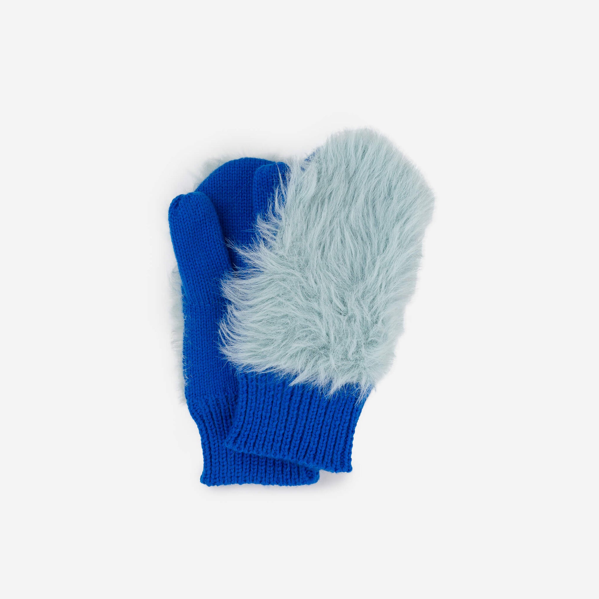 Verloop - Kids Faux Fur Mittens - Stone Blue