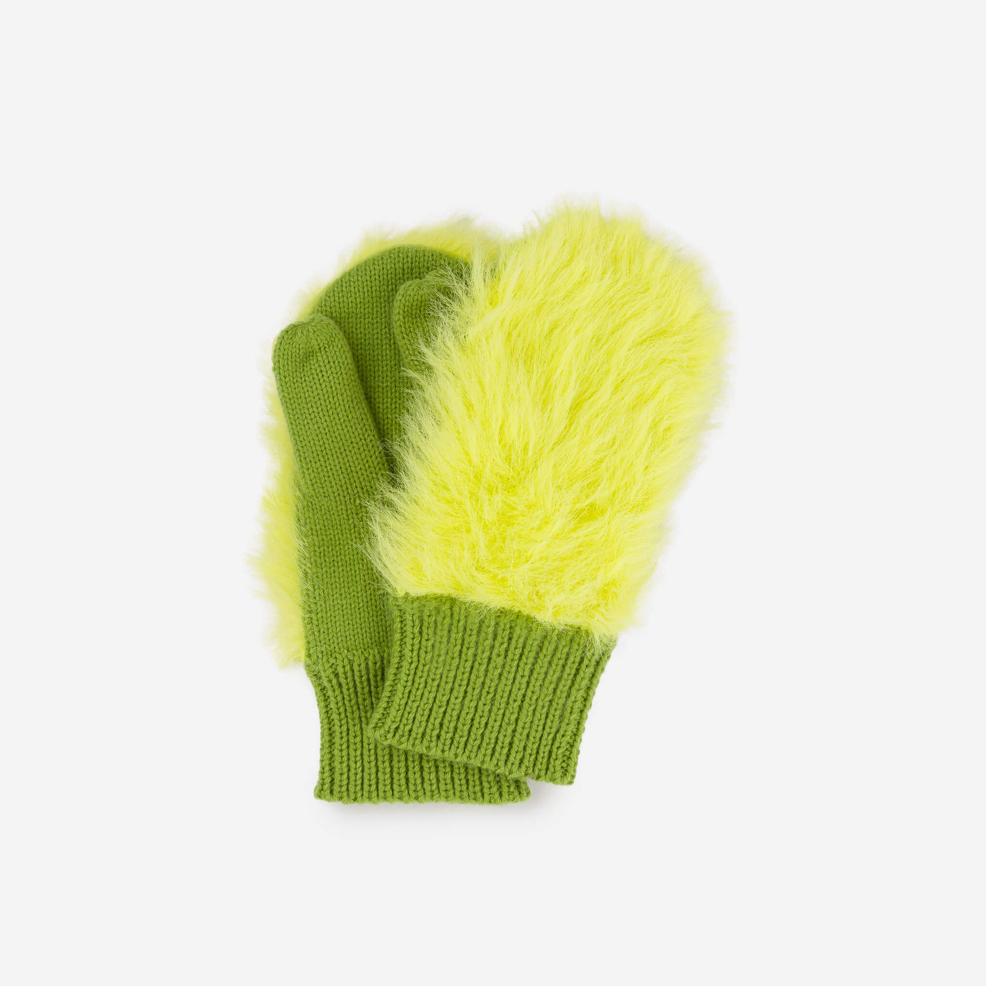 Verloop - Kids Faux Fur Mittens - Lime