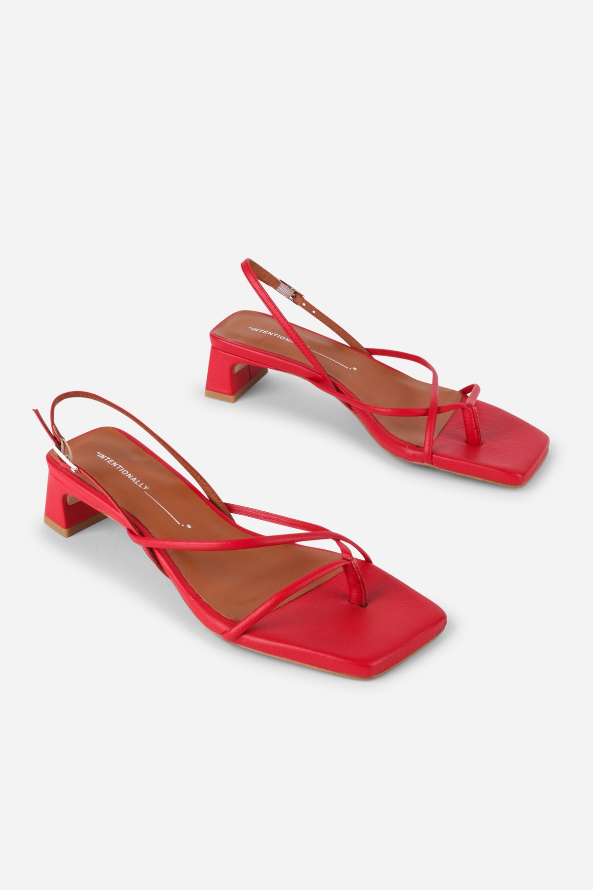 Intentionally Blank - Fifi Heeled Sandal - SCARLET LEATHER