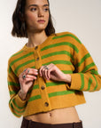 Callahan Knitwear - Fiona Cardigan - Fern Stripe -