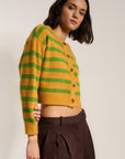 Callahan Knitwear - Fiona Cardigan - Fern Stripe -