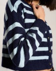 Callahan Knitwear - Fiona Cardigan - Sky Stripe -