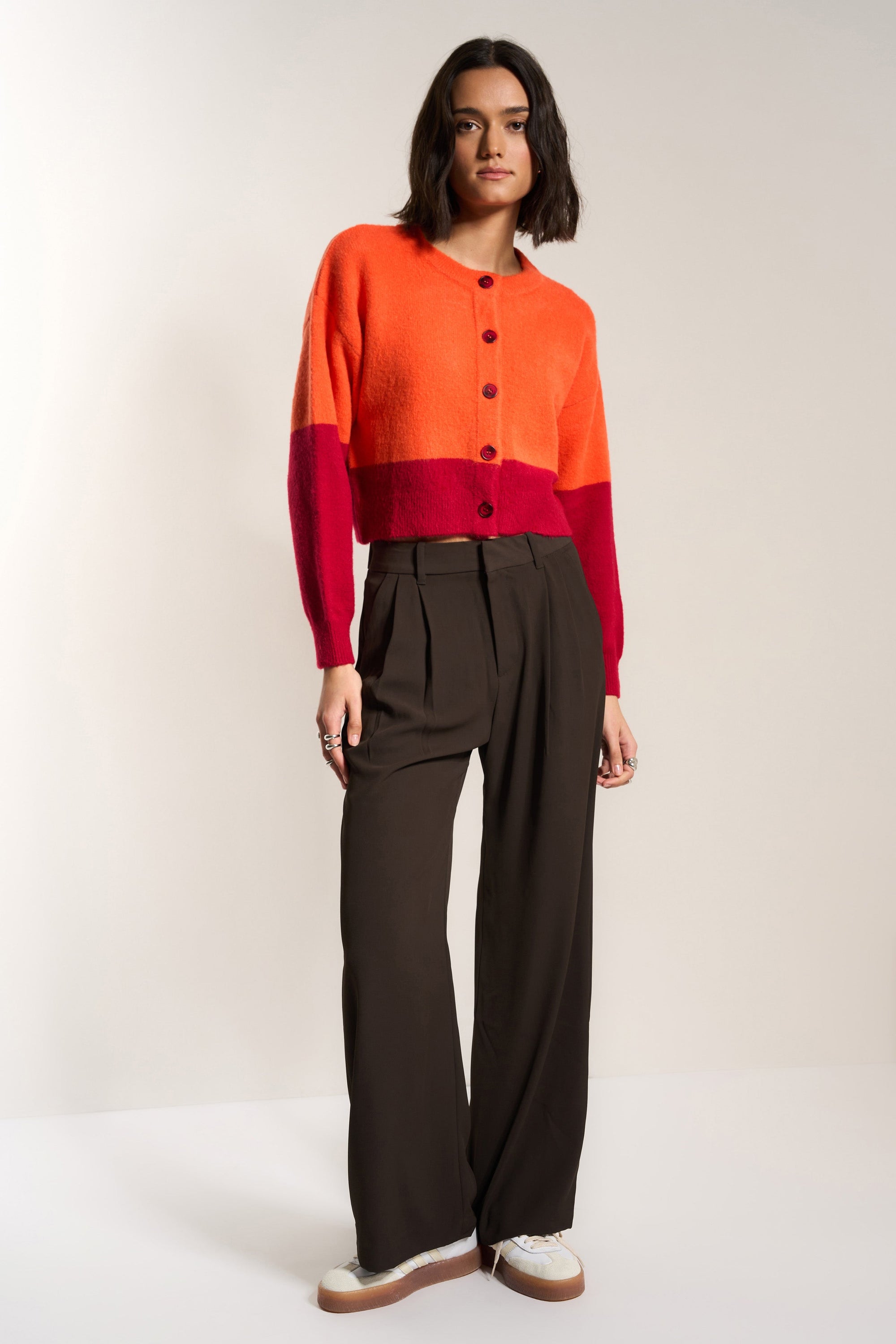 Callahan Knitwear - Fiona Cardigan - Red Orange -